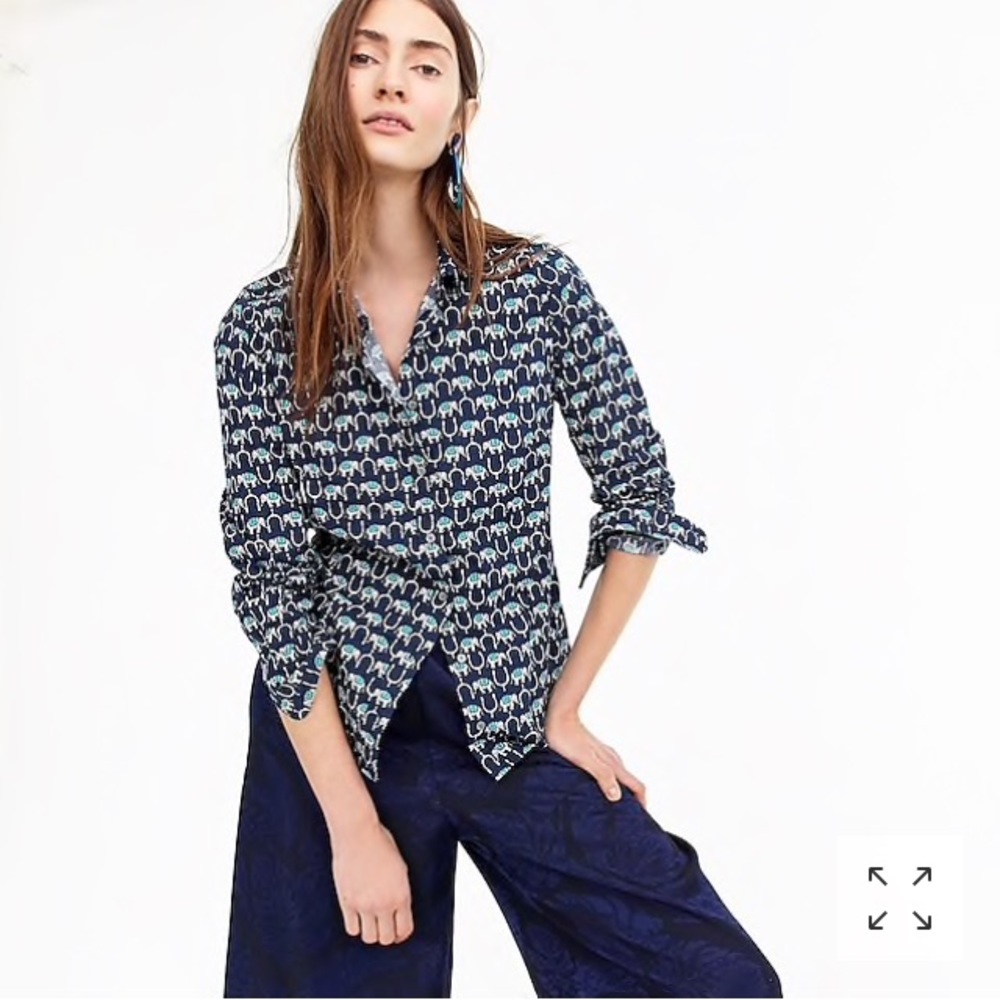 NWT J Crew elephant print shirt